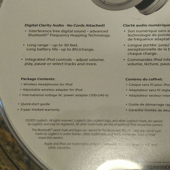 Logitech Wireless Headphones for the iPod - Model 980397-0403 - Sealed - Picture 6 of 9